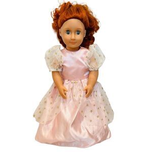 Battat Our Generation Girl Doll 18" Red Curly Hair Green Eyes Princess Dress